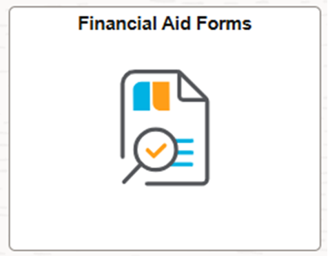 Image of the Financial Aid Forms tile within the Student Center.
