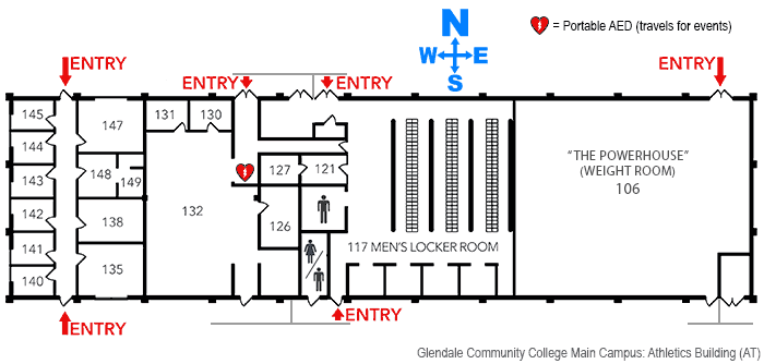 Athletics Building floorplan at Glendale Community College 