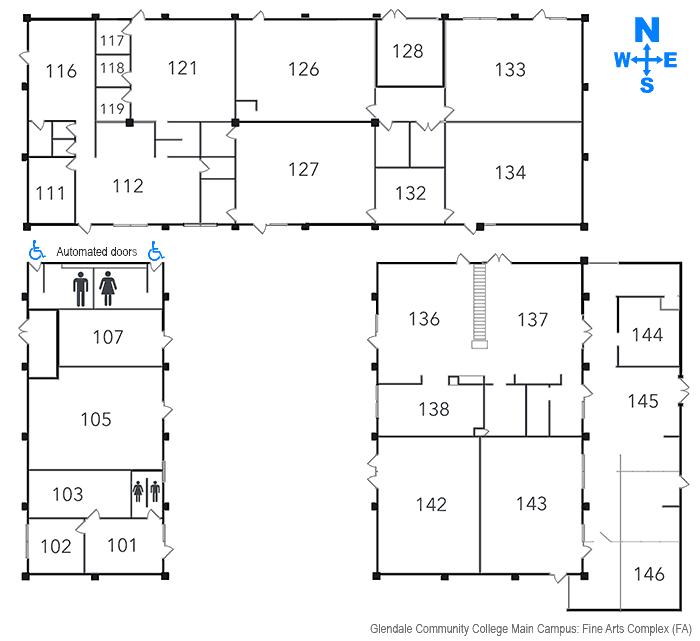 Floorplan Building Fine Arts at Glendale Commmunity College