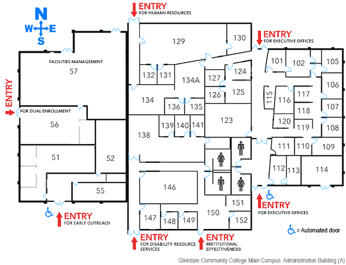 Administration Building Floorplan at Glendale Commmunity College