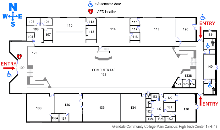 High Tec Center 1 building floorplan at Glendale Community College