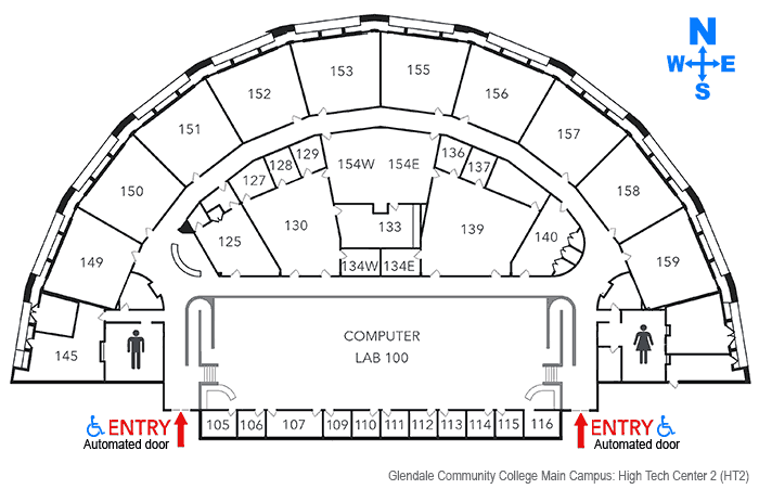 High Tech Center 2 building floorplan at Glendale Community College