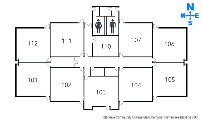 Floorplan Building Humanities at Glendale Commmunity College