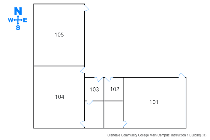 Floorplan Building Instruction 1 at Glendale Commmunity College