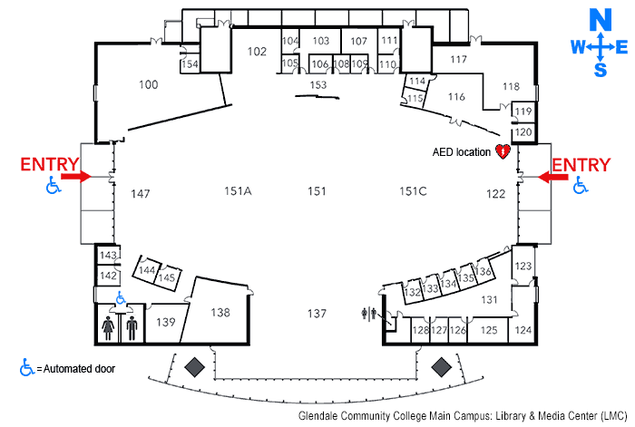 Library & Media Center building floorplan at Glendale Community College