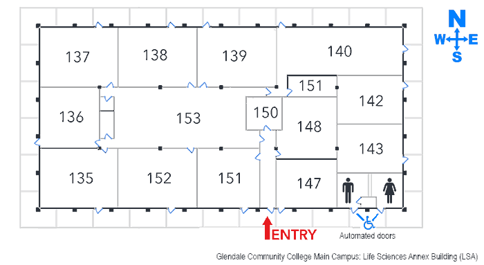 Floorplan Building Life Science Annex at Glendale Commmunity College