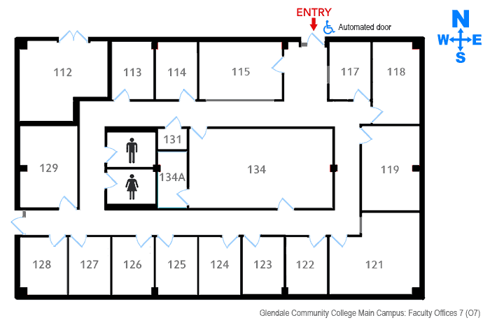 Building Floorplan Faculty Offices O7 at Glendale Commmunity College