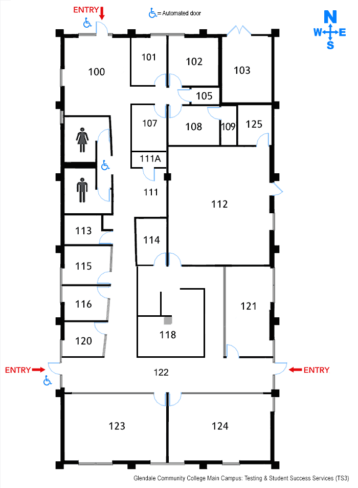 Testing & Student Success Services floorplan at Glendale Community College