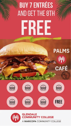 A picture of the Palms Café loyalty card.