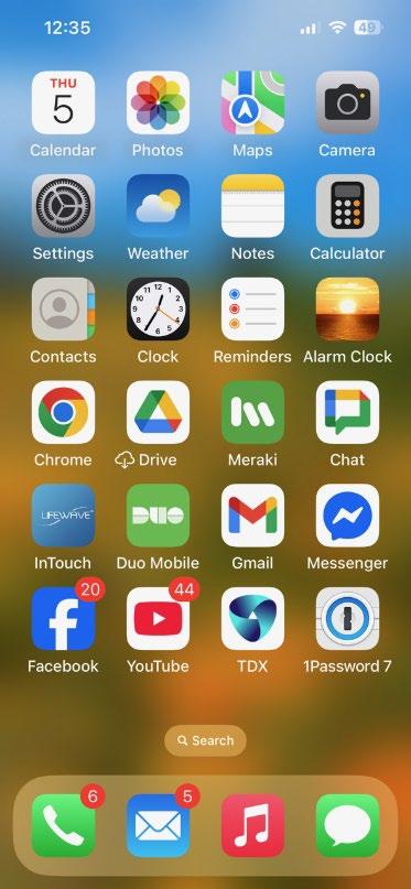 A screenshot of the iOS home screen.