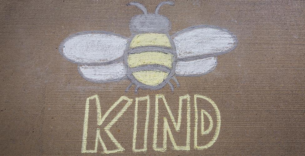 Bee Kind chalk drawing