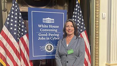 Rachelle Hall, GCC Faculty, at the White House in Washington DC.