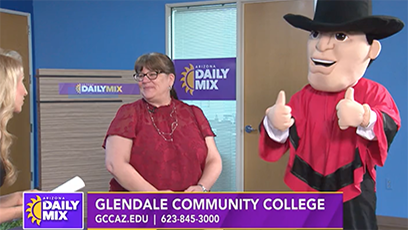 GCC President Tiffany Hernandez and the GCC Gaucho.