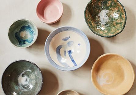 Colorful ceramic bowls.