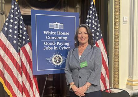 Rachelle Hall, GCC Faculty, at the White House in Washington DC.