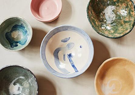 Colorful ceramic bowls.