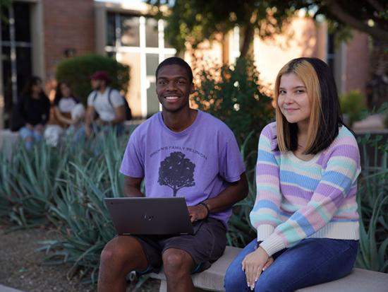 Students studying on the Main Campus