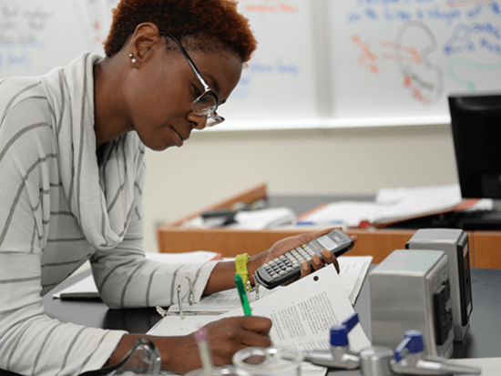 Image of student is studying