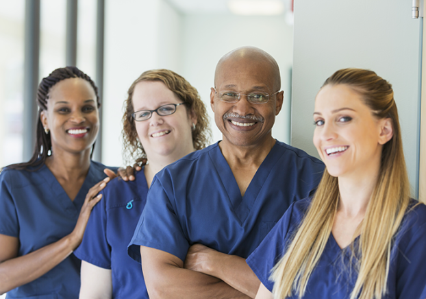 Smiling team of nurses.