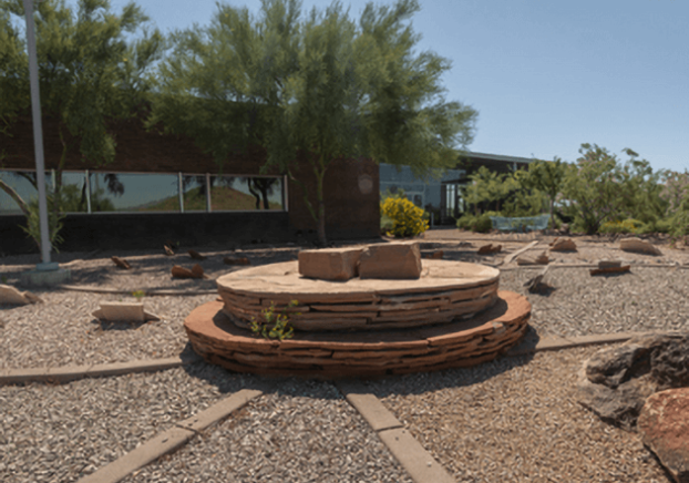 Rock sculpture on the main campus